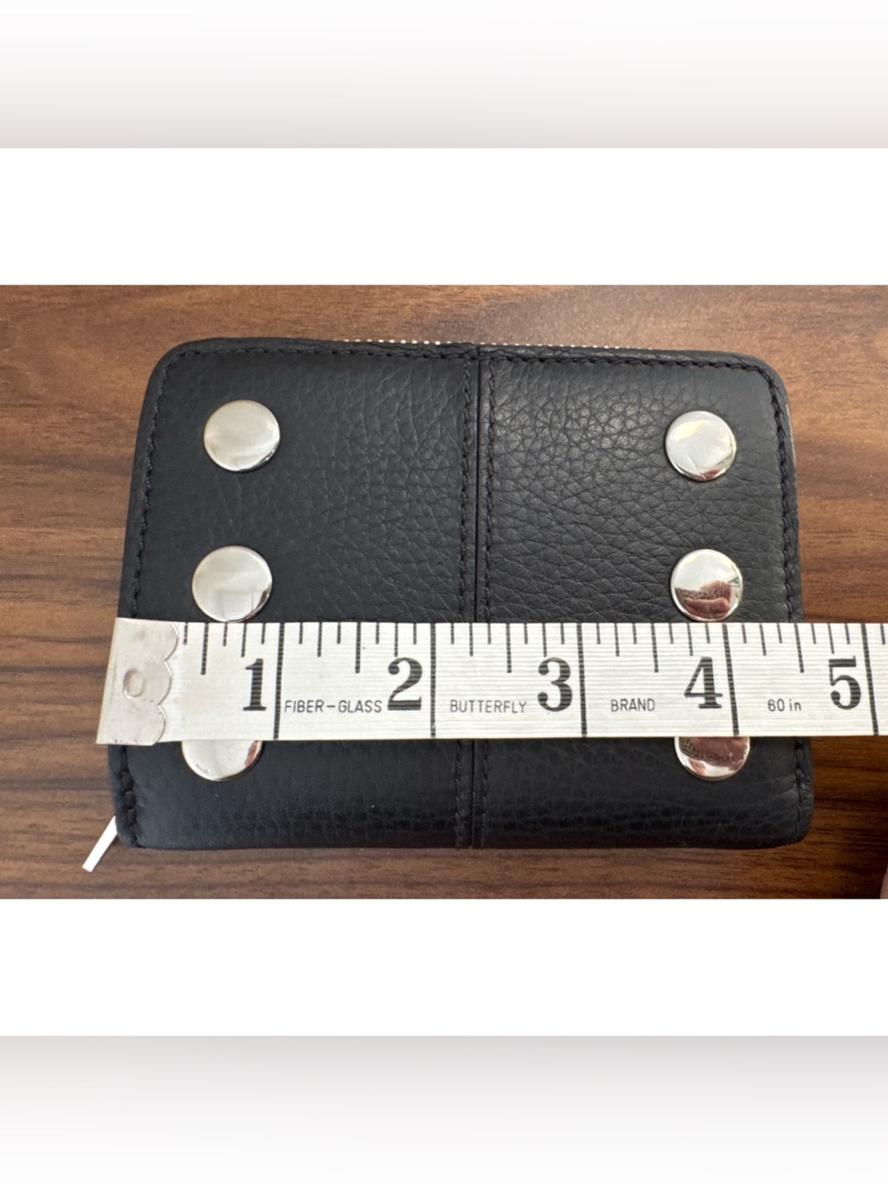 Hammitt Black Leather Wallet Silver Hardware - Picture 8 of 9